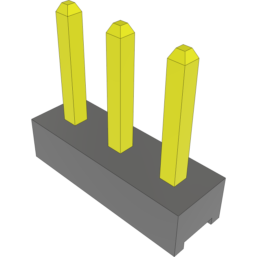 Samtec-MTMM-103-02-L-S-150 Embases de raccordement et réceptacles PCB Conn Unshrouded Header HDR 3 POS 2mm Solder ST Top Entry Thru-Hole Bulk