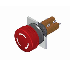 EAO-51-259.025 Switch Emergency Stop Switch Emergency Stop N.O./N.C. DPST/DPST Mushroom Button 5A 250VAC Solder Lug Panel Mount