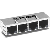 Pulse Electronics-J8064E64NL Connector Telephone and Telecom Conn RJ-45 F 32 POS 2.54mm Solder RA Thru-Hole 32 Terminal 4 Port Cat 5/Cat 6 Tray