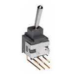 Switch Toggle ON OFF ON SPDT Bat Lever PC Pins 0.1A 28VAC 28VDC 0.4VA PC Mount with Bracket