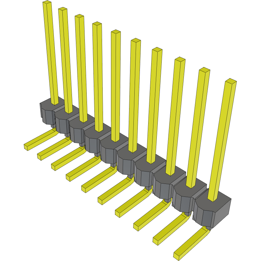 Samtec-MTSW-110-10-T-S-500-RA Steckverbinderleisten und Leiterplattenbuchsen Conn Unshrouded Header HDR 10 POS 2.54mm Solder RA Side Entry Thru-Hole Bulk