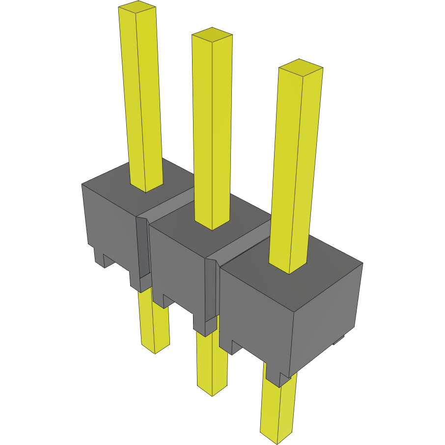 Samtec-MTSW-103-07-G-S-195 Piastre connettori e prese PCB Conn Unshrouded Header HDR 3 POS 2.54mm Solder ST Top Entry Thru-Hole Bulk
