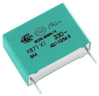 KEMET Corporation-F871AK183J330A Kondensator, Kunststofffilm Cap Film Suppression X1 0.018uF 800VDC/330VAC PP 5%( 13 X 5 X 11mm) Radial Plastic Rectangular Can 10mm 110°C Bulk