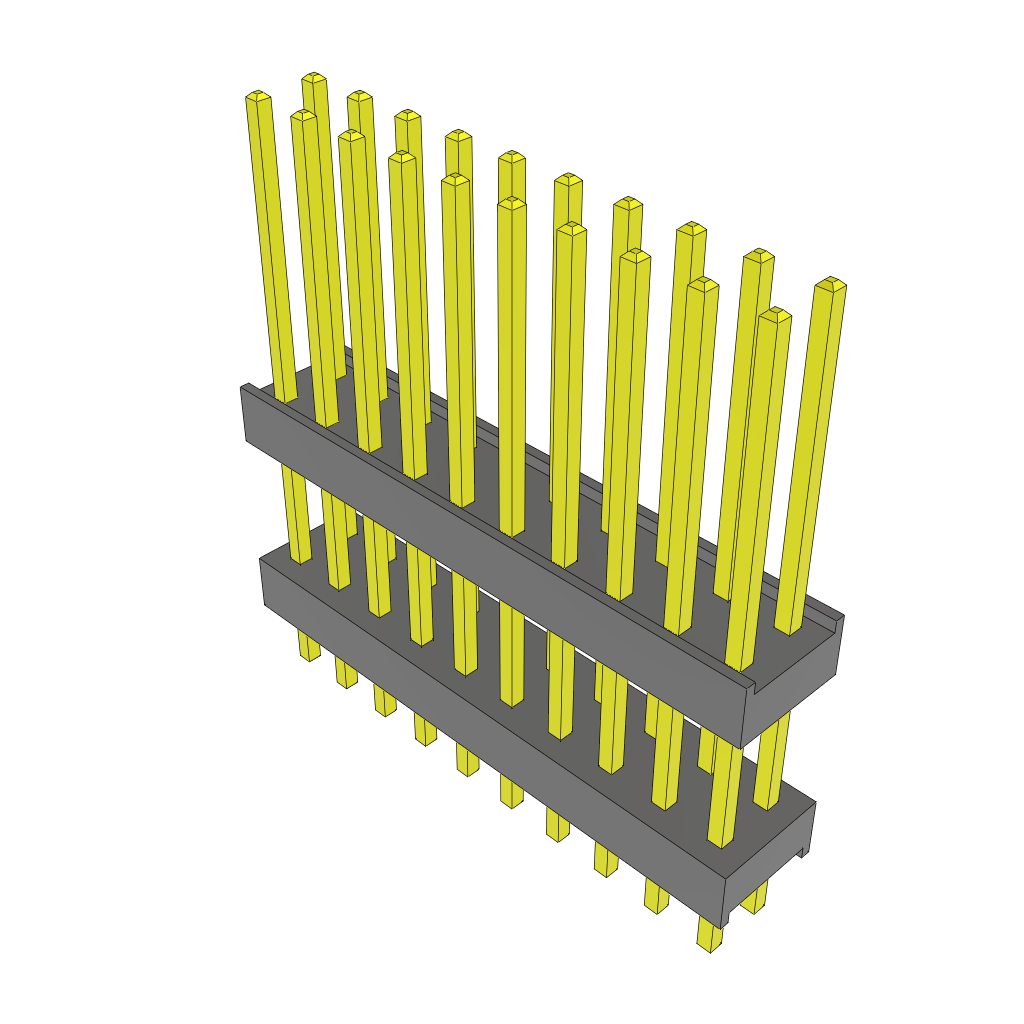 Samtec-ZW-10-12-G-D-434-120 Cabezales del conector y receptáculos PCB Conn Board Stacker HDR 20 POS 2.54mm Solder ST Top Entry Thru-Hole Bulk