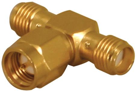 Cal Test Electronics-CT3674 RF-Steckverbinder Conn SMA-Triaxial Adapter 0Hz to 12.5GHz 50Ohm T Style Cable Mount PL/(2)RCP Gold Bag