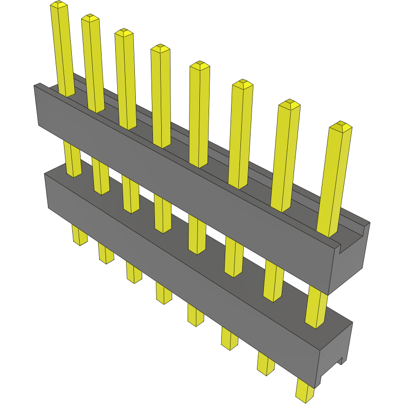 Samtec-DW-08-15-L-S-330 Steckverbinderleisten und Leiterplattenbuchsen Conn Board Stacker HDR 8 POS 2.54mm Solder ST Top Entry Thru-Hole Bulk