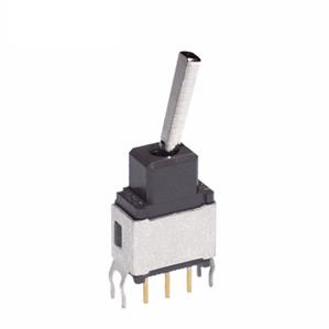 NKK Switches-A13EB Kippschalter Switch Toggle ON OFF ON SPDT Flat Lever PC Pins 0.1A 28VAC 28VDC 0.4VA PC Mount with Bracket