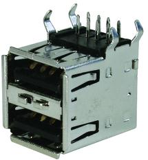 Assmann WSW components, Inc-A-USB A-2P-C Connector USB Conn USB 2.0 Type A RCP 8 POS 2mm/2.5mm Solder RA Thru-Hole 8 Terminal 2 Port