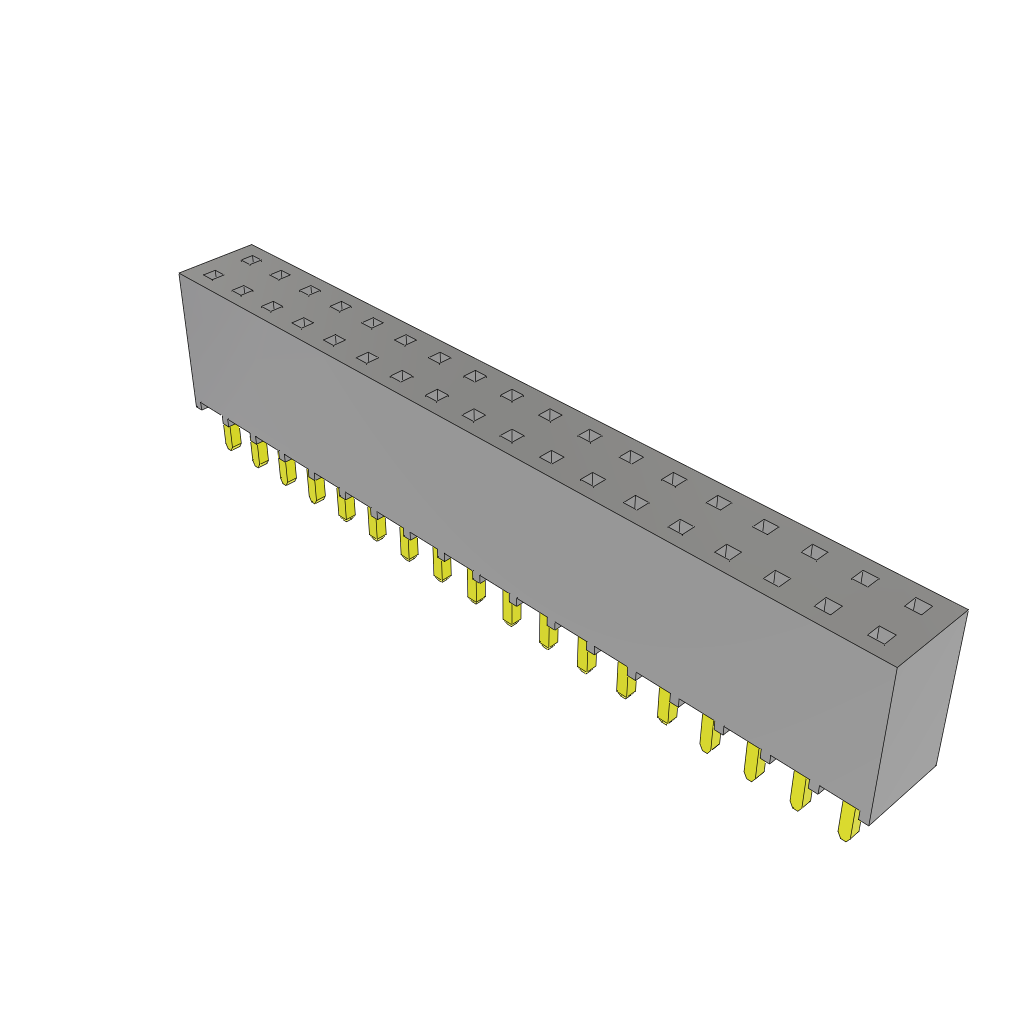 Samtec-SSQ-118-01-S-D 连接器插头及 PCB 插座 Conn Socket Strip SKT 36 POS 2.54mm Solder ST Top Entry Thru-Hole Bulk