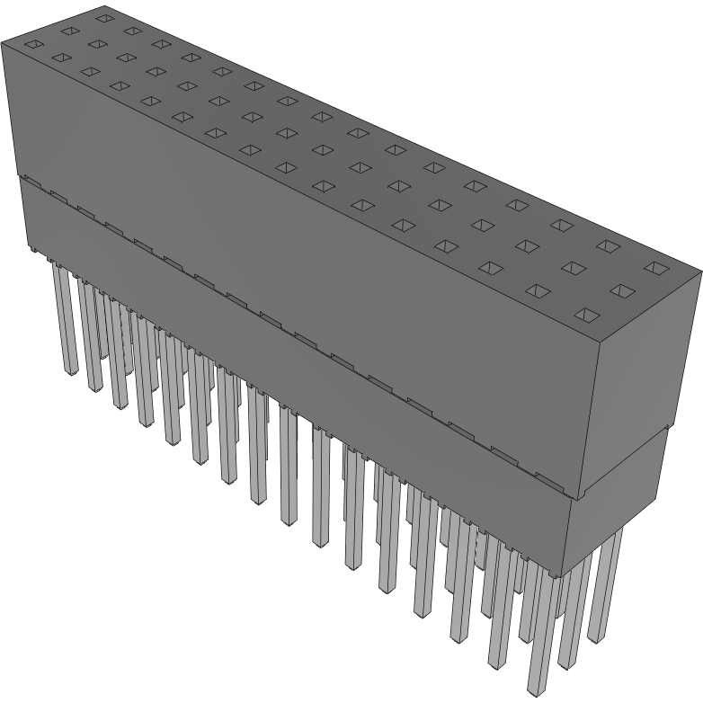 Samtec-ESQ-116-24-T-T Steckverbinderleisten und Leiterplattenbuchsen Conn Elevated Socket SKT 48 POS 2.54mm Solder ST Top Entry Thru-Hole Tube