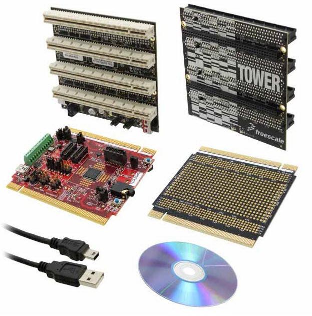 NXP Semiconductors-TWR-MCF51QM-KIT Eingebettete Systementwicklungsboards und -kits MCF51QM128VLH Microcontroller Tower System Kit 50MHz CPU 128KB Flash