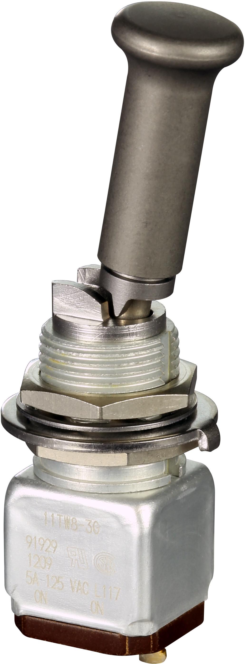 Honeywell-11TW8-3G Kippschalter Switch Toggle ON None ON SPDT Locking Lever Solder 5A 125VAC Panel Mount with Threads