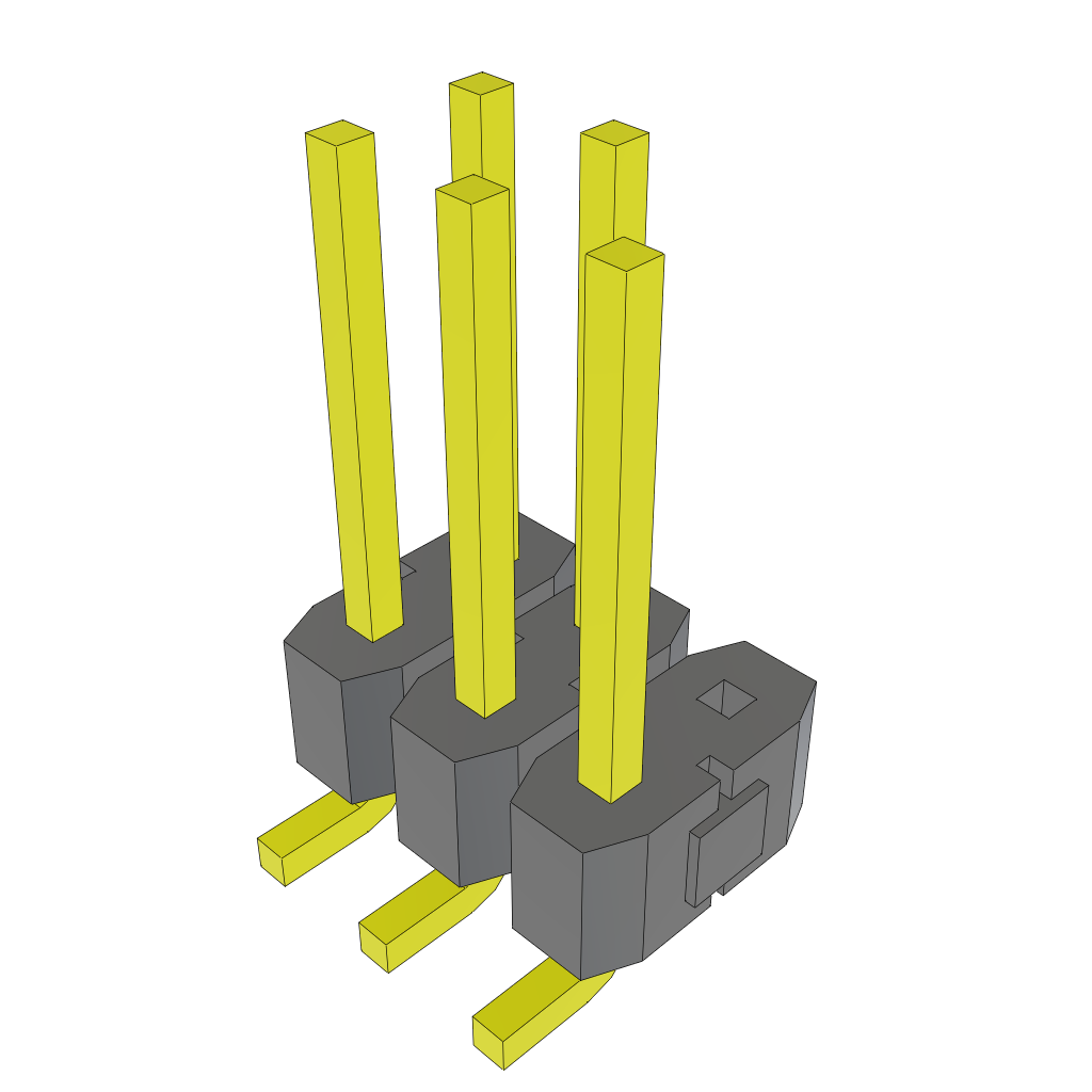 Samtec-TSM-103-02-T-DV-006 Connector Headers and PCB Receptacles Conn Unshrouded Header HDR 6 POS 2.54mm Solder ST Top Entry SMD Tube