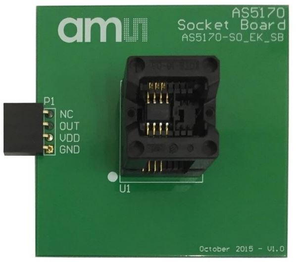 ams OSRAM-AS5170-SO_EK_SB Placas y kits de desarrollo del sensor AS5170 Magnetoresistive Sensor Socket Board