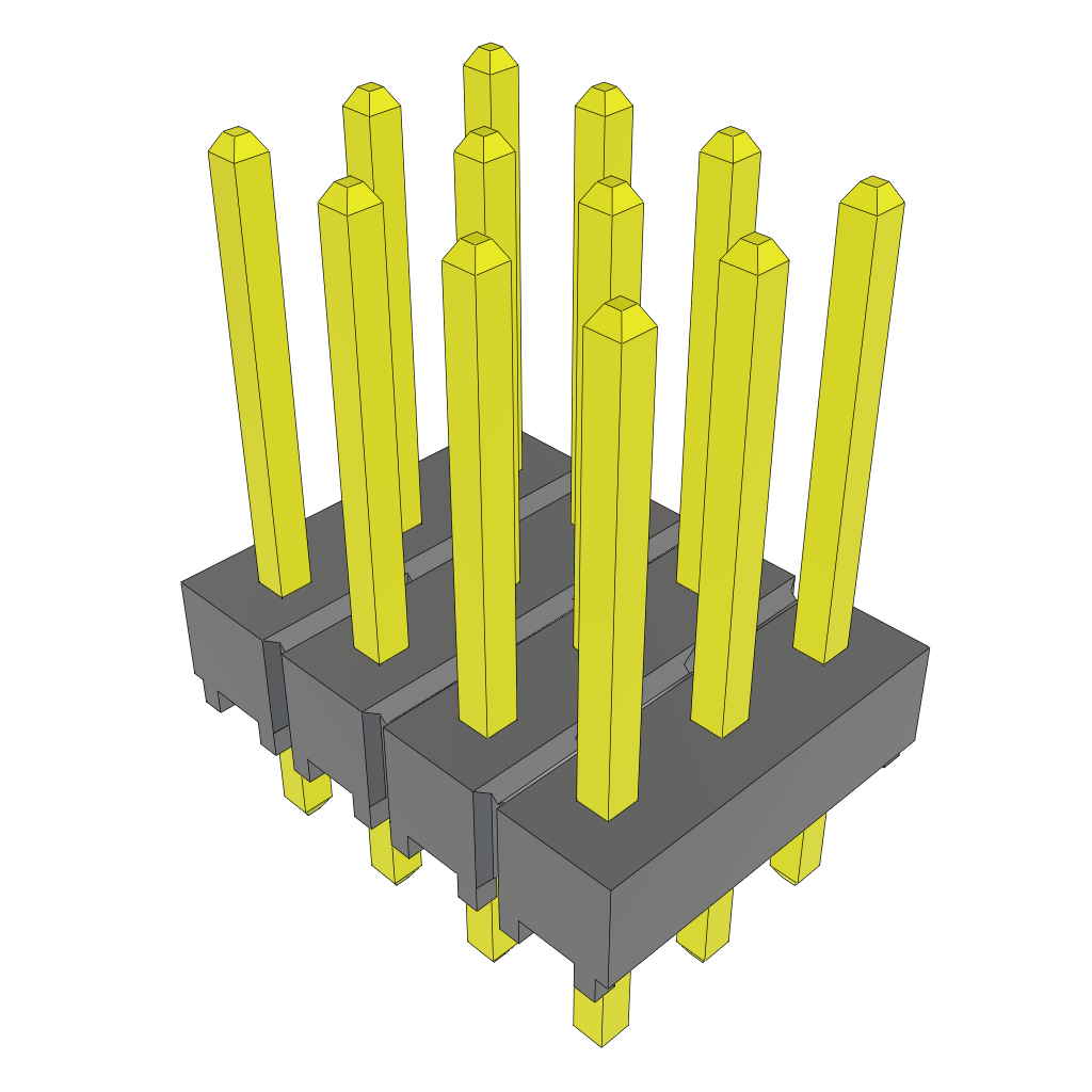 Samtec-TSW-104-14-L-T Steckverbinderleisten und Leiterplattenbuchsen Conn Unshrouded Header HDR 12 POS 2.54mm Solder ST Top Entry Thru-Hole Bulk