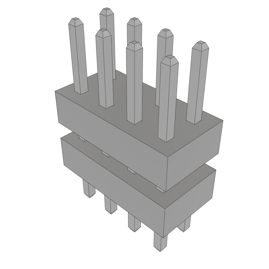 Samtec-TW-04-09-T-D-200-100 Steckverbinderleisten und Leiterplattenbuchsen Conn Board Stacker HDR 8 POS 2mm Solder ST Top Entry Thru-Hole Bulk