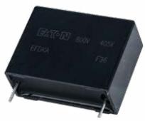 Eaton-EFDKA1CK206F024DH Kondensator, Kunststofffilm Cap Film 20uF 1200V PP 10%( 57.5 X 30 X 45mm) Radial Plastic Rectangular Can 52.5mm 0.0108 Ohm 105°C Box Automotive AEC-Q200