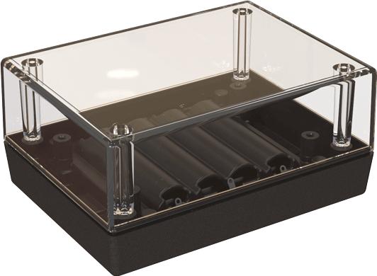 Serpac Electronic Enclosures-132C4AA,BK Clear Top Desktop Enclosure with 4AA Battery Compartment, 4.38x3.25x2.00in. <h4><strong>CALIFORNIA PROPOSITION</strong> ⚠️<strong>65 WARNING</strong>⚠️</h4>
