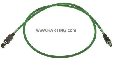 HARTING-09457005052 Andere Kabelbaugruppen Cable Assembly Ethernet 15m 22AWG RJ-45 to M12 Circular 4 to 4 POS M-M