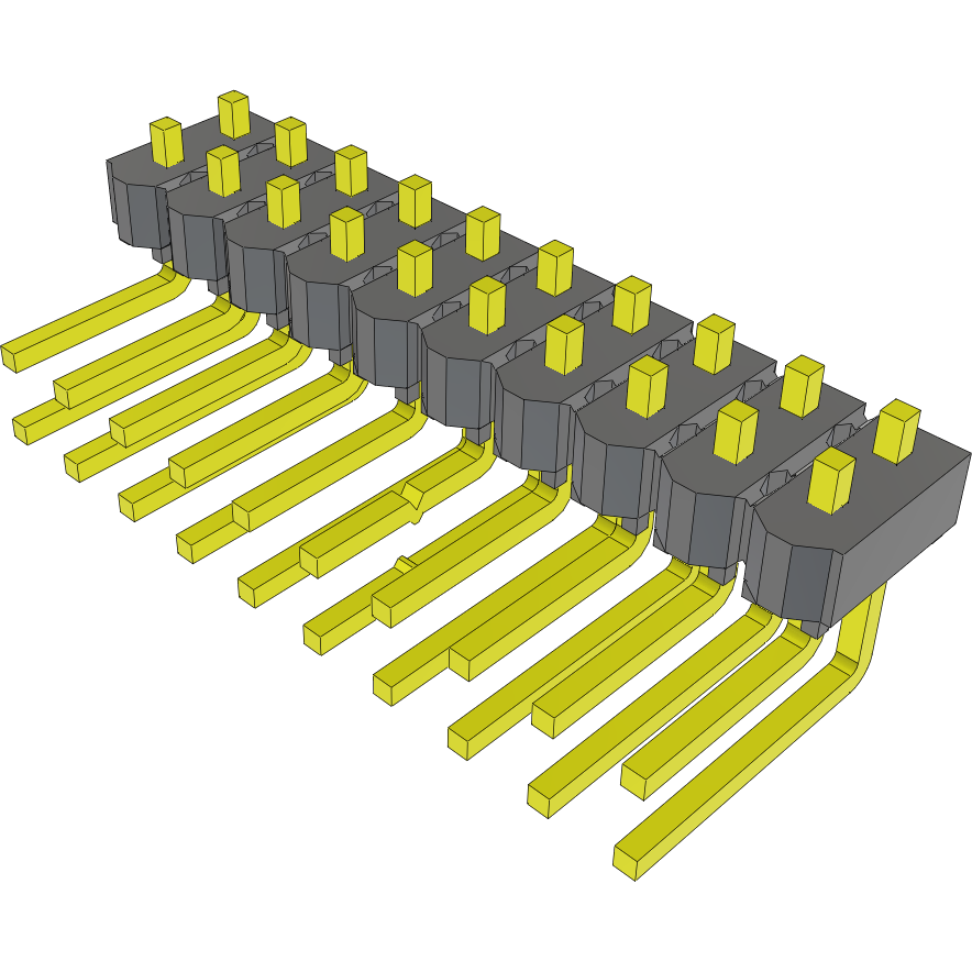 Samtec-MTSW-110-07-L-D-046-LA Steckverbinderleisten und Leiterplattenbuchsen Conn Unshrouded Header HDR 20 POS 2.54mm Solder RA Side Entry Thru-Hole Bulk