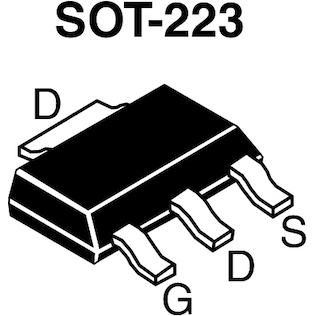 Vishay-IRFL110TRPBF MOSFETs Trans MOSFET N-CH 100V 1.5A 4-Pin(3+Tab) SOT-223 T/R