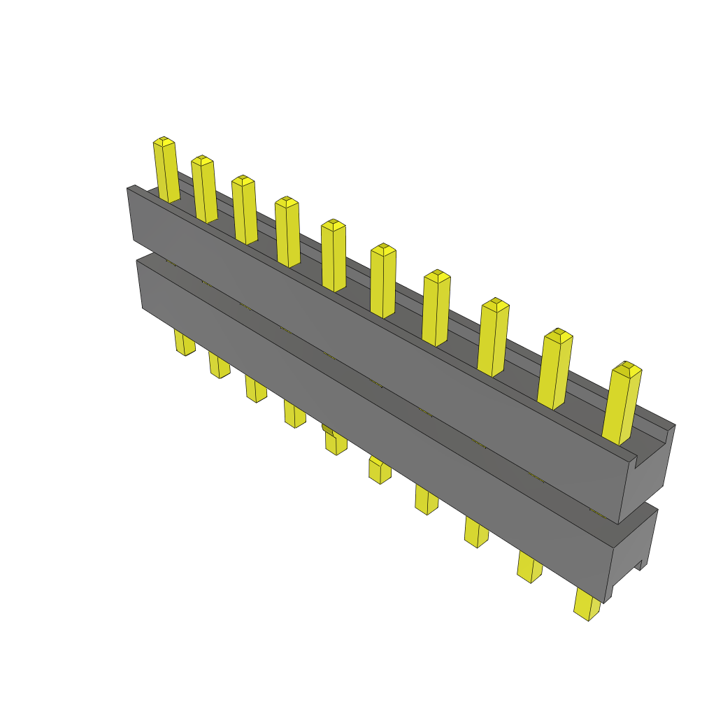 Samtec-ZW-10-07-T-S-240-100-LL Connector Headers and PCB Receptacles Conn Board Stacker HDR 10 POS 2.54mm Solder ST Top Entry Thru-Hole Bulk