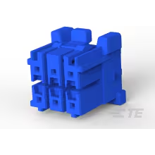 TE Connectivity-2-1971905-3 分立接线罩连接器 Conn Housing PL 6 POS 3.3mm Crimp ST Cable Mount Blue Bag