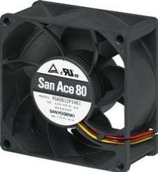SANYO DENKI-9GA0812P1S61 Gebläse und Lüfter DC Fan Axial Ball Bearing 12V 10.8V to 13.2V 91.8CFM 59dB 80 X 80 X 38mm