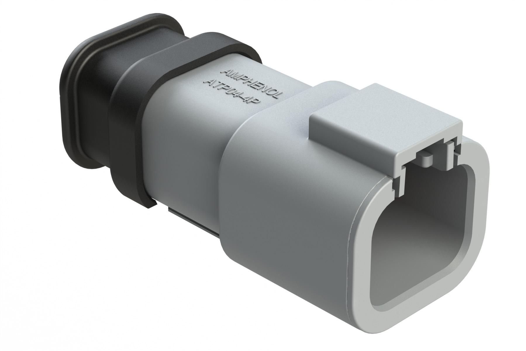 Amphenol-ATP04-4P-SR01 Einzeladersteckverbinder, Gehäuse Conn Housing RCP 4 POS Crimp ST Cable Mount Gray Box