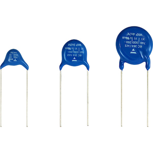 Vishay-WKP102MCPDJ0KR Kondensator, keramisch, einlagig Cap Ceramic Single Suppression X1/Y1 0.001uF 760VAC/500VAC Y5U 20% (10 X 6mm) Radial Disc 10mm 125°C Bulk