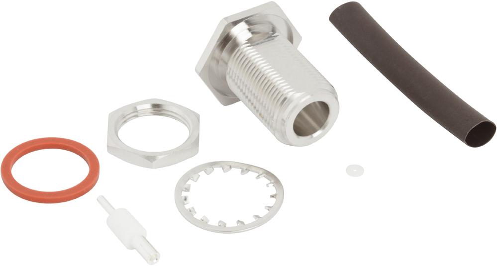 Amphenol RF-082-6671 Connector RF Conn Type N 0Hz to 18GHz 50Ohm Solder ST Panel Mount F Silver Bag