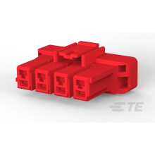 TE Connectivity-1-1376390-2 分立接线罩连接器 Conn Housing PL 4 POS 5mm Crimp ST Cable Mount Red Bag
