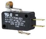Honeywell-V7-1C17D8-201 Schnappschalter V7-1C17D8-201 Honeywell Switch Snap Action N.O./N.C. SPDT Roller Lever Quick Connect 15.1A 277VAC 250VDC 372.85VA - Arrow.com