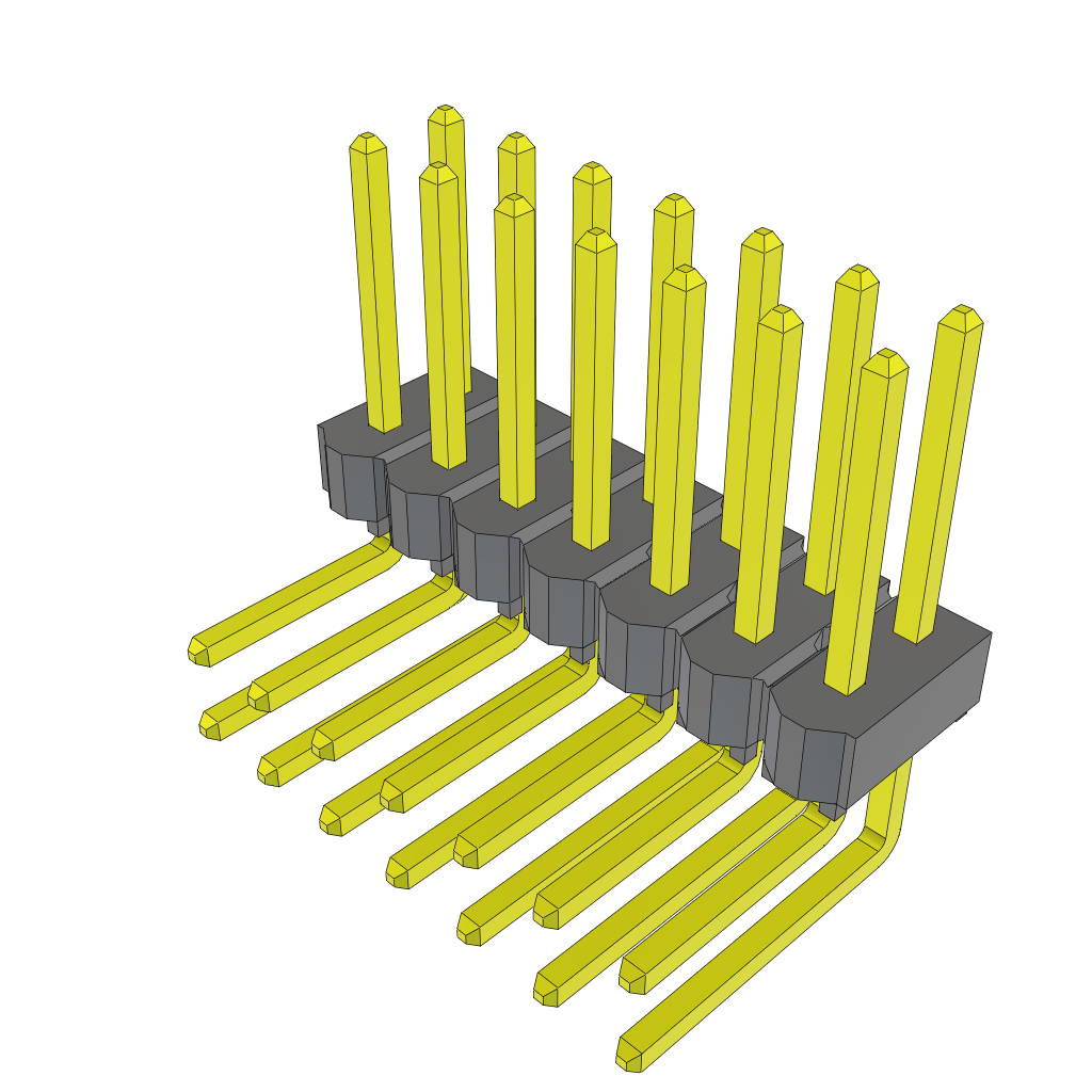 Samtec-TSW-107-16-S-D-RA Steckverbinderleisten und Leiterplattenbuchsen Conn Unshrouded Header HDR 14 POS 2.54mm Solder RA Side Entry Thru-Hole Bulk