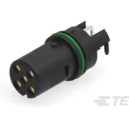 ERNI Electronics-225457-E Conector circular Conn M12 Circular SKT 5 POS Solder RA Thru-Hole 5 Terminal 1 Port