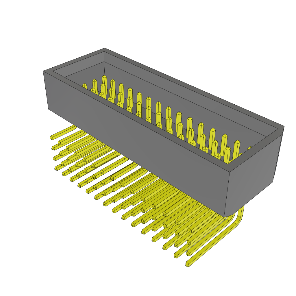 Samtec-TMMS-115-01-F-Q-RA-FS Piastre connettori e prese PCB Conn Shrouded Header (4 Sides) HDR 60 POS 2mm Solder RA Thru-Hole Tube