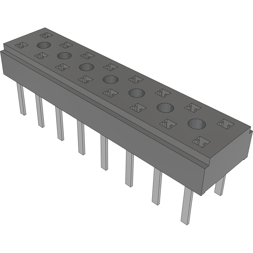 Samtec-CLT-108-03-L-D Cabezales del conector y receptáculos PCB Conn Socket Strip SKT 16 POS 2mm Solder ST Top Entry Thru-Hole TIGER CLAW™ Tube