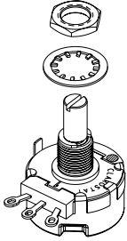 Honeywell-385000M8686 Widerstandstrimmern, Potenziometern und Regelwiderstande Res Conductive Plastic POT 100K Ohm 10% 2W 1(Elec)/1(Mech)Turns 6.35mm Solder Lug Panel Mount