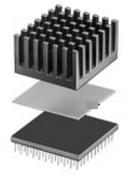 Fischer Elektronik-ICK PGA 20 X 20 X 12 Dissipateur thermique Heat Sink Passive PGA Pin Array SMD Aluminum 8°C/W Black Anodized