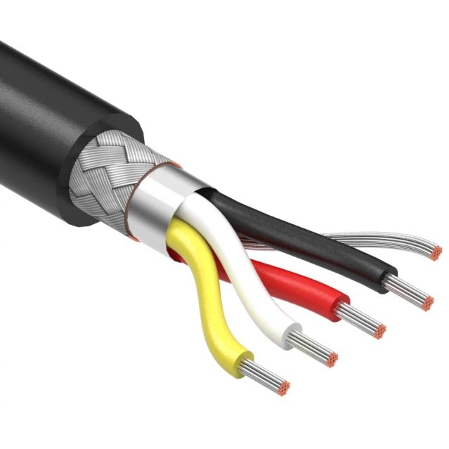 Tensility International-30-01035 Cable multiconductor Multi-Conductor Cable Foil/Braid Polyvinyl Chloride 4Conductors 28AWG 5.1mm 300V Black Polyvinyl Chloride
