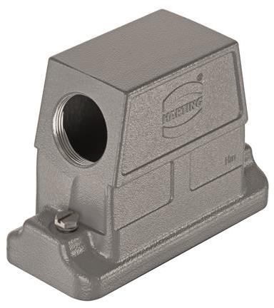 HARTING-19396160546 Adaptadores de manguitos ajustables Hood 90° 16B Shell Size Powder Die Cast Aluminum Screw Lock Han®