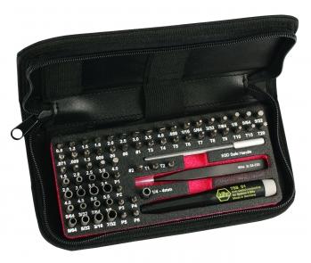 Wiha Tools USA-75977 Tools Other Tools and Accessories, ESD Safe Micro Bit Set 68 PC, With ESD Safe Tweezers