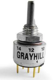 Grayhill-26ASD45-01-1-AJS Codificador mecánico Mechanical Encoder Rotary Flat 0.056N.m Straight BCD 8PPR Through Hole PC Pin