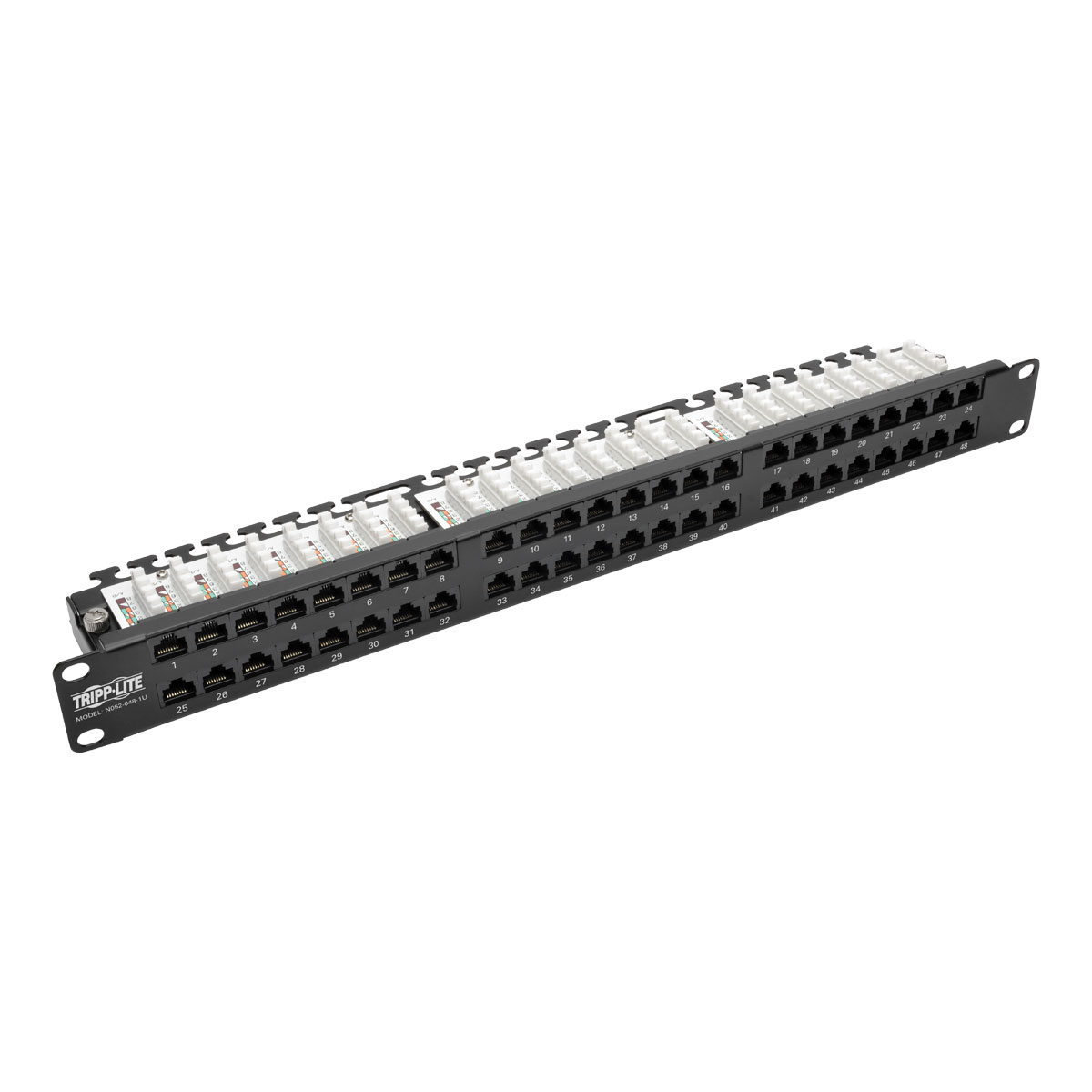 Eaton-N052-048-1U Steckverbinder, Telefon und Telekommunikation Conn RJ-45 Patch Panel F 384 POS Punch Down ST Panel Mount 384 Terminal 48 Port Cat 5/Cat 5e