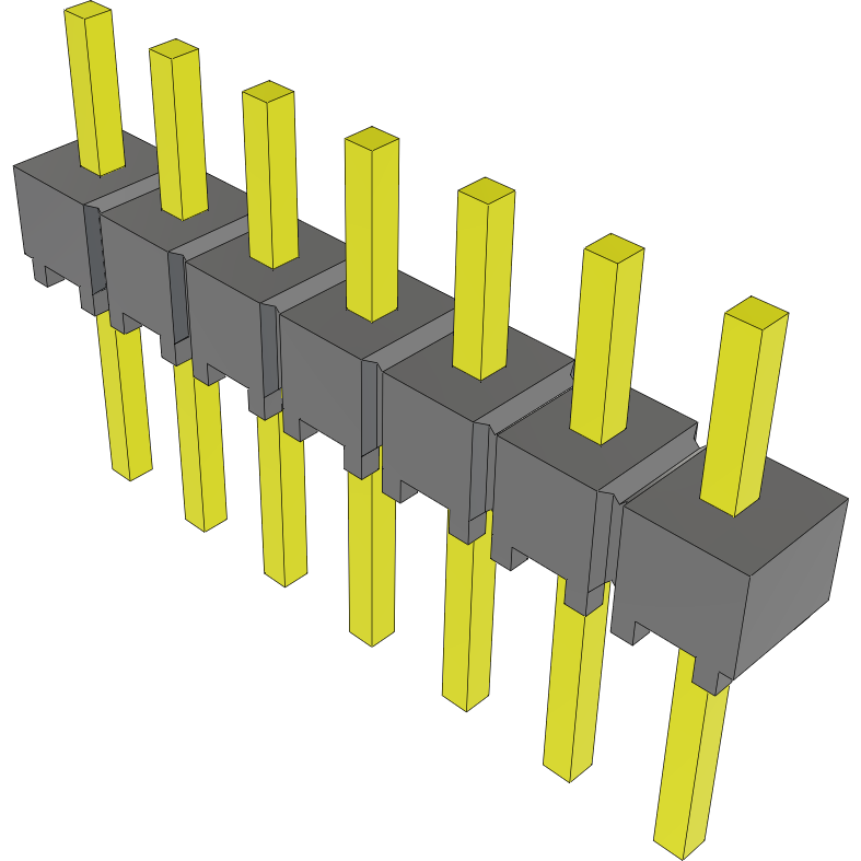 Samtec-MTSW-107-07-G-S-130 Steckverbinderleisten und Leiterplattenbuchsen Conn Unshrouded Header HDR 7 POS 2.54mm Solder ST Top Entry Thru-Hole Bulk