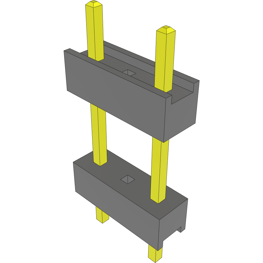 Samtec-DW-03-15-T-S-410-002 Connector Headers and PCB Receptacles Conn Board Stacker HDR 3 POS 2.54mm Solder ST Top Entry Thru-Hole Bulk