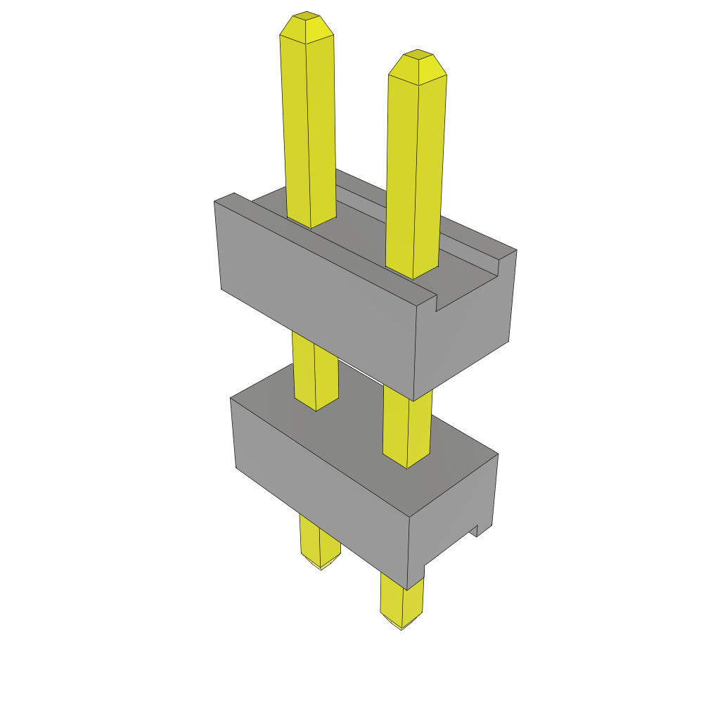 Samtec-TW-02-11-L-S-200-099 Steckverbinderleisten und Leiterplattenbuchsen Conn Board Stacker HDR 2 POS 2mm Solder ST Top Entry Thru-Hole Bulk