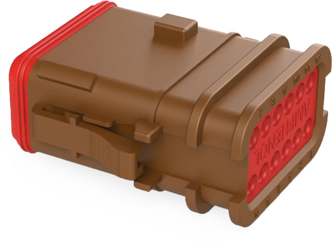 Amphenol-AT06-12SD-OMBRN Gaine de câblage de raccordement discret Conn Housing PL 12 POS Crimp ST Cable Mount Brown