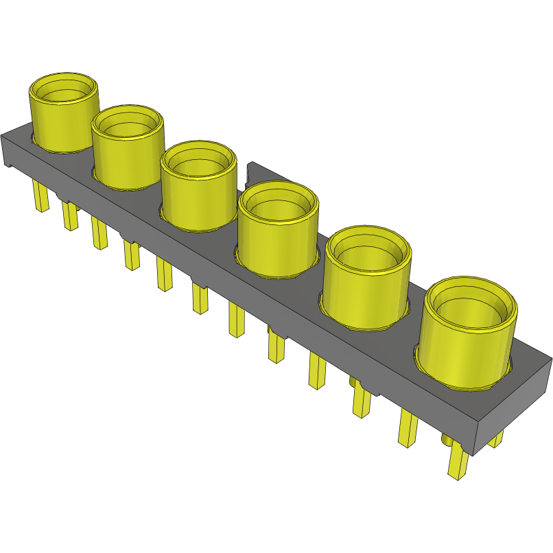 Samtec-GRF1-J-P-06-E-ST-TH1 RF-Steckverbinder Conn RF System 0Hz to 6GHz 50Ohm Solder ST Thru-Hole F Gold Over Nickel Tube