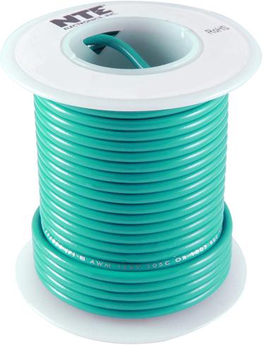 NTE Electronics-WH18-05-100 Memoria con pacchetto multi-chip Hook-up Wire 18AWG 30.48m Tinned Copper 300V 6A